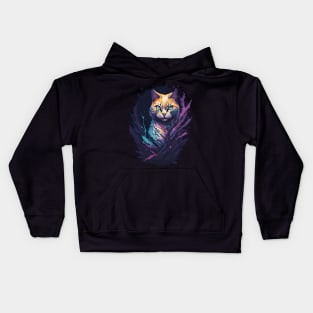 Cute Cat on Shadow Kids Hoodie